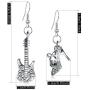 DAMLENG Unique Chic Charm Shine Sparkly Crystal Glass Shoes Guitar Dangle Drop Earrings for Women Girls Fashion Statement Jewelry Gifts