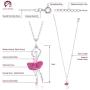 Sterling Silver 925 Ballerina Dancer Pendant Necklace for Girls Enamel 16'' Italy