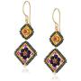 Miguel Ases Amethyst Hydro-Quartz and Swarovski Double Diamond Drop Earrings