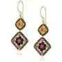 Miguel Ases Amethyst Hydro-Quartz and Swarovski Double Diamond Drop Earrings Miguel Ases Amethyst Hydro-Quartz and Swarovski Double Diamond Drop Earrings