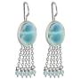 YoTreasure Larimar 925 Sterling Silver Fixed Earwire Chandelier Earrings Jewelry