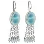 YoTreasure Larimar 925 Sterling Silver Fixed Earwire Chandelier Earrings Jewelry YoTreasure Larimar 925 Sterling Silver Fixed Earwire Chandelier Earrings Jewelry