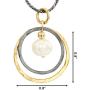 Graduated Circles 925 Sterling Silver 14k Gold Filled and White Pearl Multi Hoops Drop Pendant
