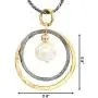 Graduated Circles 925 Sterling Silver 14k Gold Filled and White Pearl Multi Hoops Drop Pendant Graduated Circles 925 Sterling Silver 14k Gold Filled and White Pearl Multi Hoops Drop Pendant