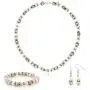 Gem Stone King Pink & White Cultured Freshwater Pearl Necklace Earrings Bracelet Set 7-8MM 18inches Gem Stone King Pink & White Cultured Freshwater Pearl Necklace Earrings Bracelet Set 7-8MM 18inches