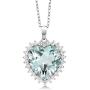 Gem Stone King 925 Sterling Silver Heart Shape Pendant Necklace For Women (1/2 Inch with Complimentary 18 Inch Silver Chain)