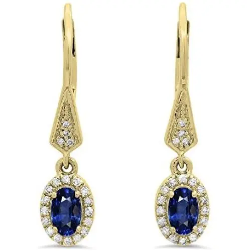 Dazzlingrock Collection 10K Ladies Halo Style Dangling Drop Earrings, Yellow Gold Dazzlingrock Collection 10K Ladies Halo Style Dangling Drop Earrings, Yellow Gold