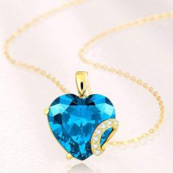 Heart Pendent Necklace for Women Girls Forever Love Heart Birthstone Necklaces Sterling Silver Gold Plated Birthday Fashion Jewelry Gift for Teen Girls Girlfriend Wife Mom