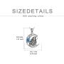 POPKIMI Sterling Silver Wolf Jewelry Howling Wolf Pendant Necklace Opal Moon for Wolf Lover Women Men