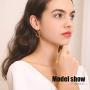 Cuff Open Earrings|Molten Hoops|Double Hoop Earrings|Infinity Hoops Sterling Silver Post Hypoallergenic 18K Gold Plated Statement Hoops,Small Medium Geometric Trendy Vintage Earrings for Women Girls