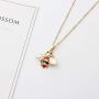 Osemind Bee Necklace for Women 14K Gold Honey Bee Pendant Necklace Enamel Bee Necklace Gold Bee Jewelry Gift for Teen Girls