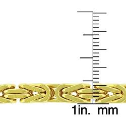 925 Sterling Silver with yellow gold or Rhodium plating 6mm Hollow Byzantine Box Link Chain Necklace or bracelet- Available in 7.5''-30''