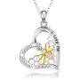 JZCOLOR 925 Sterling Silver Heart Honeycomb Necklace - I Love You Cute Bee Cubic Zirconia Pendant Jewelry Gifts for Women Girls JZCOLOR 925 Sterling Silver Heart Honeycomb Necklace - I Love You Cute Bee Cubic Zirconia Pendant Jewelry Gifts for Women Girls