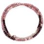 NirvanaIN Rhodonite Beads Necklace, Garnet Beads Necklace, Beaded Rose Gold Plated Sterling Silver Pink Rhodonite Purple Garnet Beads Jewelry Necklace