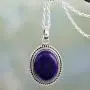 NOVICA Lapis Lazuli .925 Sterling Silver Oval Pendant Necklace, 18'' True Clarity NOVICA Lapis Lazuli .925 Sterling Silver Oval Pendant Necklace, 18'' True Clarity