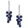 Gemstone Blue Lapis Lazuli Grape Cluster Beaded Dangle Leverback Earrings For Women 925 Sterling Silver Gemstone Blue Lapis Lazuli Grape Cluster Beaded Dangle Leverback Earrings For Women 925 Sterling Silver