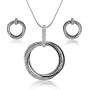 Multi Ring - Cubic Zirconia (CZ) beautiful Pendant Necklace & Earrings Jewelry Set for Women