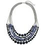 Bocar Long Statement Vintage 5 Layer Stone Acrylic Beads Necklace Women