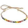 BlueRica Hemp Cord Anklet Bracelet with Rainbow Colored Beads