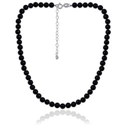 Sea of Ice Precious Gemstone 6mm Round Beads Necklace 14'' Plus 2'' Extender with Sterling Silver Spring Ring Clasp