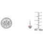 Dazzlingrock Collection 14K 3 MM Each Round Gemstone & Diamond Ladies Heart Shape Drop Earrings, White Gold