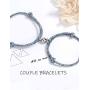 FUTTMI Couple Bracelets -Mutual Attraction Rope Braided Couple Bracelets for Women Men Magnetic Charm Bracelets Handmade Adjustable Vows of Eternal Bracelets Gift Jewelry