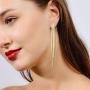 Boho Long Tassels Dangle Drop Metal Chain Earrings, Simplicity Punk Gold Silver Stud Earrings for Women Teenage Girls Wedding Party Gifts