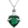 Jesse Ortega 12 Colors Birthstone Cremation Urn Necklace of Ashes Heart Crystal Keepsake Memorial Stainless Steel Necklace