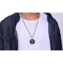 XUANPAI Unisex Stainless Steel Leviathan Cross Pendant Brimstone Symbol Jewellery Stainless Steel Church of Satan Necklace