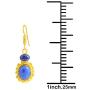 Yellow Gold Overlay Solid Brass Dangle Earrings For Women Hypoallergenic 10.60 Ct Royal Blue Lapis Lazuli Flower Hanging Earring September Birthstone Valentines Birthday Gift For Her By Orchid Jewelry