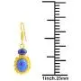 Yellow Gold Overlay Solid Brass Dangle Earrings For Women Hypoallergenic 10.60 Ct Royal Blue Lapis Lazuli Flower Hanging Earring September Birthstone Valentines Birthday Gift For Her By Orchid Jewelry