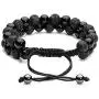 Jovivi 2 Pcs Bead Bracelet for Men Women Lava Rock Essential Oil Diffuser Bracelet Black Leather Natural Stone Beaded Bracelet Set Stainless Steel Cuff Bangle Adjustable Jovivi 2 Pcs Bead Bracelet for Men Women Lava Rock Essential Oil Diffuser Bracelet Black Leather Natural Stone Beaded Bracelet Set Stainless Steel Cuff Bangle Adjustable