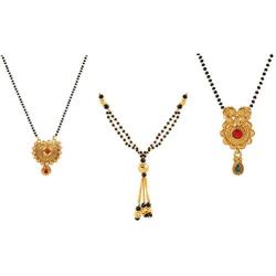 Efulgenz Indian Bollywood Traditional Gold Plated Ruby Emerald/Color CZ Stone Mangalsutra Pendant Necklace Jewelry with Chain for Women