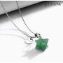 JADENOVA Merkaba Crystal Pendent Necklace for Women Men Jewelry Energy Healing Gemstone pendant (18 Inches Stainless Steel Chain)