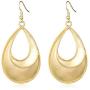 HUIMEI Fishhook Teardrop Earrings with Brushed Finished Dangle Earrings (gold5)