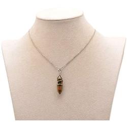Paialco Jewelry Hand Wired Natural Crystal Healing Point Chakra Pendant Necklace 18''