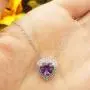 Dazzlingrock Collection 14K 8 MM Heart Gemstone & Round Diamond Heart Double Halo Pendant, White Gold Dazzlingrock Collection 14K 8 MM Heart Gemstone & Round Diamond Heart Double Halo Pendant, White Gold