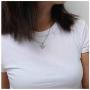 Olbye Angel Pendant Necklace Tiny Simple Necklace Choker Minimal Necklace Jewelry for Women and Girls (Silver)