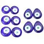 COLORFUL BLING 4/6/10Pcs Set Boho Evil Eye Round Teardrop Mini Pendant Charms Miniature Bead Style Ornaments DIY Supply Earring Pendant Necklace Bracelet for Women Girls Jewelry