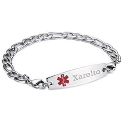 linnalove-Stainless Steel Figaro Chain Interchangeable Medical Alert Bracelets