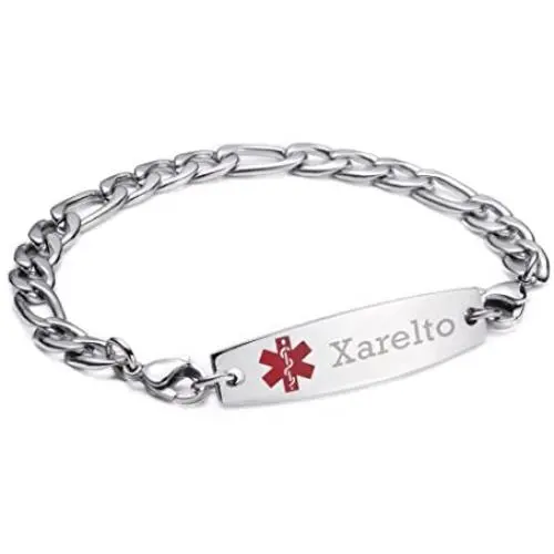 linnalove-Stainless Steel Figaro Chain Interchangeable Medical Alert Bracelets linnalove-Stainless Steel Figaro Chain Interchangeable Medical Alert Bracelets