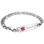 linnalove-Stainless Steel Figaro Chain Interchangeable Medical Alert Bracelets