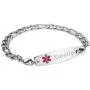linnalove-Stainless Steel Figaro Chain Interchangeable Medical Alert Bracelets linnalove-Stainless Steel Figaro Chain Interchangeable Medical Alert Bracelets
