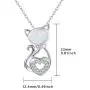 Cat Necklace for Women and Girls, THRISHULA Cute Cat Pendant Necklace White Cubic Zircon and Opal Accent, Jewelry Gift for Birthday, Anniversary, Graduation, Christmas