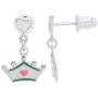 AFFY Jewelry Multi Enamel Crown Drop Earrings In 925 Sterling Silver