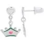 AFFY Jewelry Multi Enamel Crown Drop Earrings In 925 Sterling Silver AFFY Jewelry Multi Enamel Crown Drop Earrings In 925 Sterling Silver