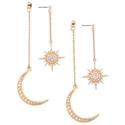 Meolin Star Moon Round Tassel Dangle Drop Earrings Stud Earrings for Women Jewelry