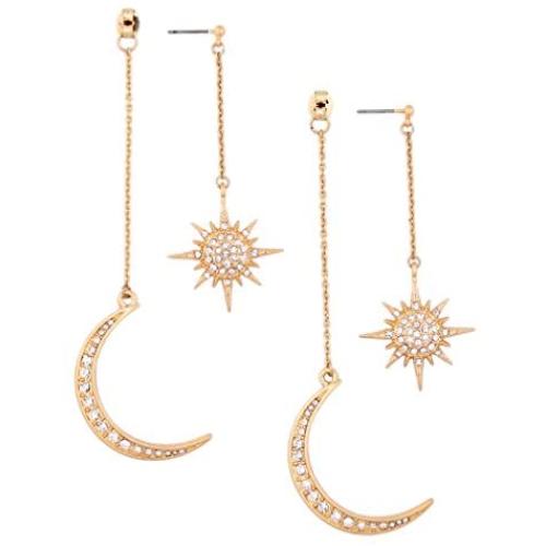 Meolin Star Moon Round Tassel Dangle Drop Earrings Stud Earrings for Women Jewelry