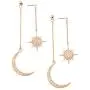 Meolin Star Moon Round Tassel Dangle Drop Earrings Stud Earrings for Women Jewelry