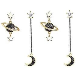 Moon Star Earrings Dangle Earth Planet Asymmetrical Drop Earrings Astronaut Stud Earrings Jewelry for Women Girls